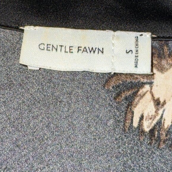 GENTLE FAWN Black with Floral Details Button Down Blouse - Picture 3 of 6